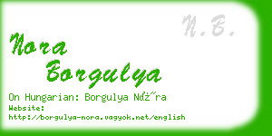 nora borgulya business card